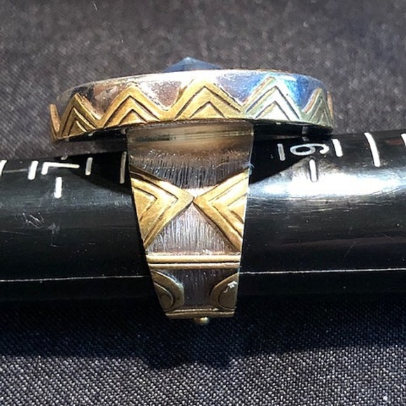 Mars & Valentine Vintage HUGE Mixed Metal Ring Size 8 ART TO WEAR - Picture 15 of 16